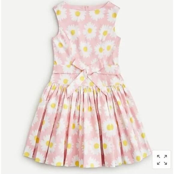 NWT Crewcuts Daisy Floral Dress Tie Waist Sleeveless Pink Girls 10 Spring Easter - Picture 1 of 9
